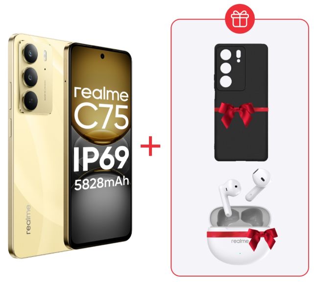 Смартфон Realme C75 8/256Gb 4G Gold + подарок купить,NaN
