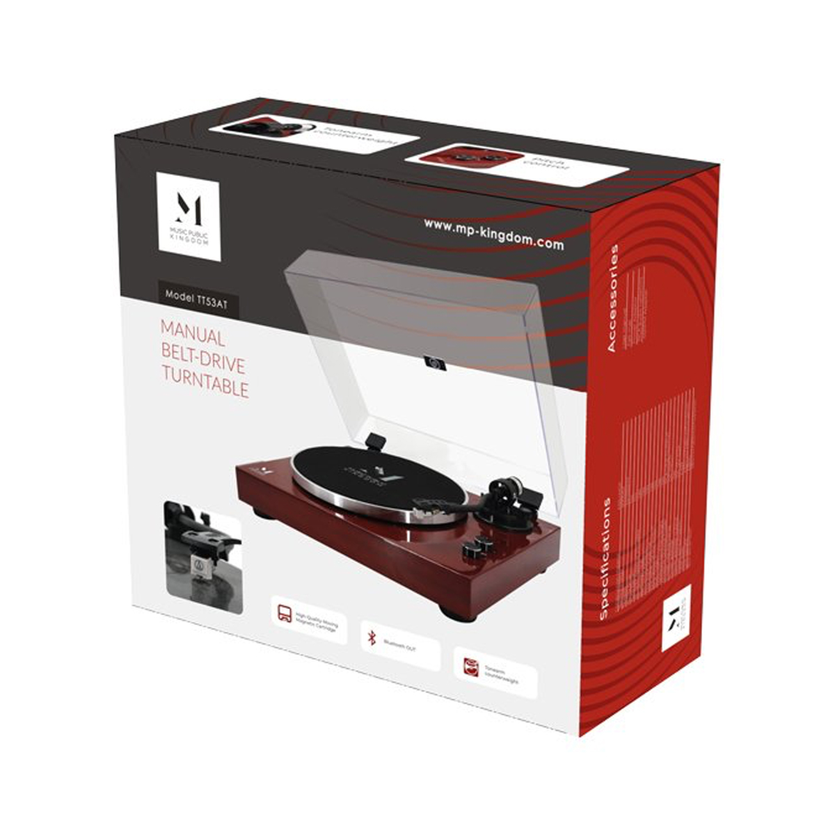 Проигрыватель виниловых дисков Music Public Kingdom TT53AT Red Wood купить,NaN