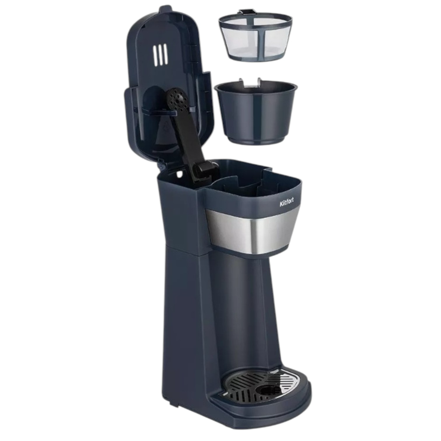 Кофеварка Kitfort Kitfort КТ-7301 blue/silver