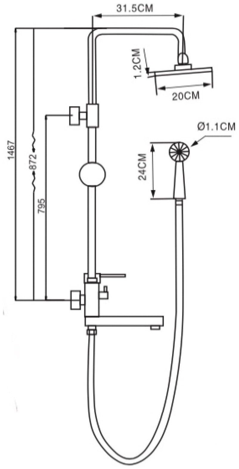Potato душевая стойка P3418
