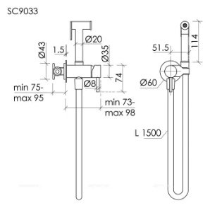 Sancos гигиенический душ SC9033GG, латунь