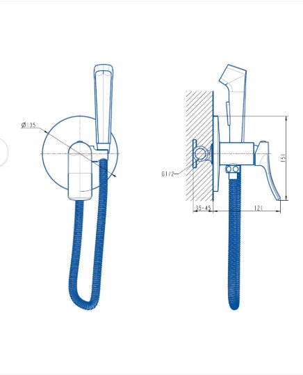 CETUS гигиенический душ Linea Black CSLB113553BS, латунь