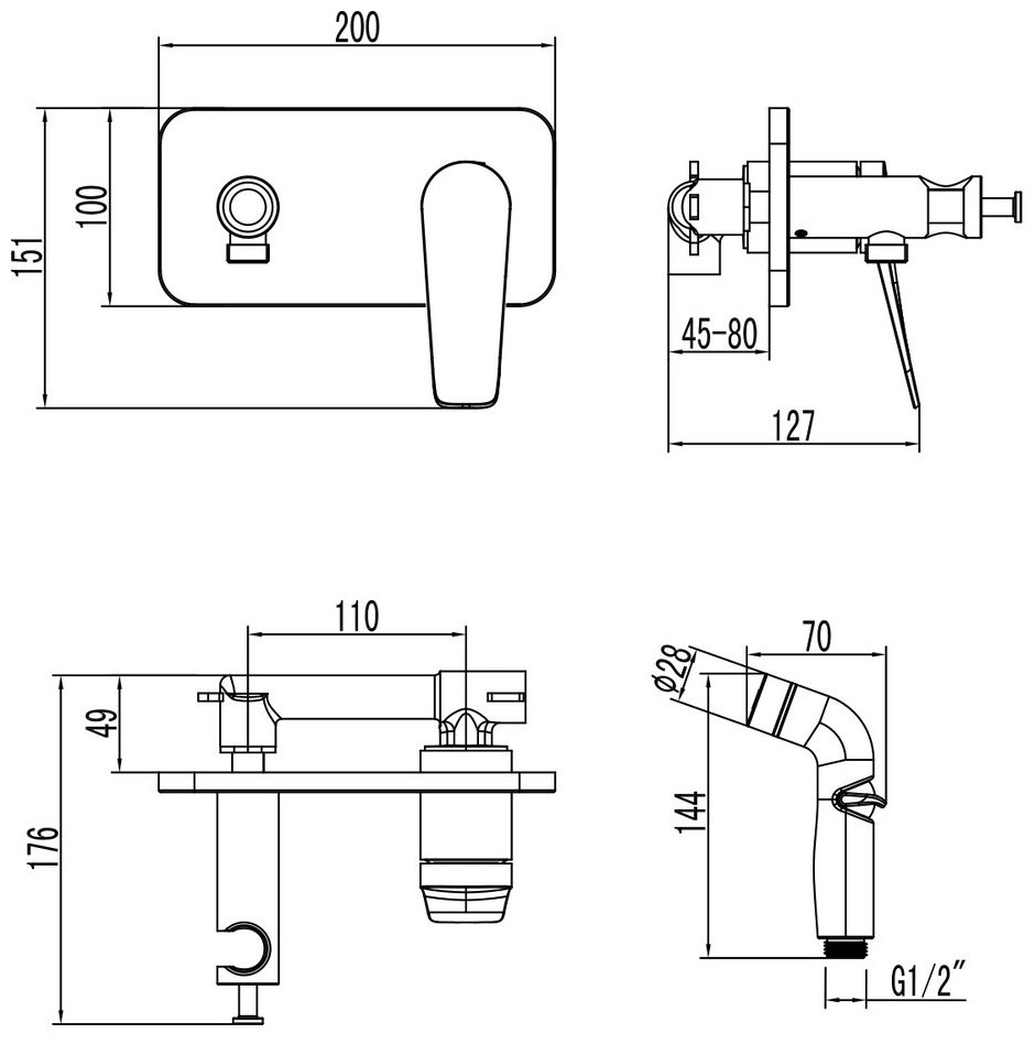 Lemark гигиенический душ Bronx LM3720GM купить,88480
