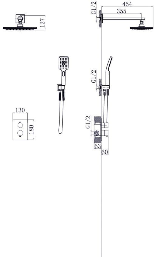 Оптима душевой набор (гарнитур) О5384