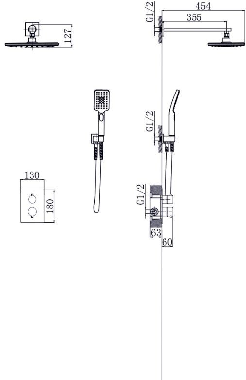 Оптима душевой набор (гарнитур) О5384