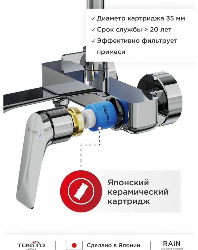 TOKITO душевой набор (гарнитур) RAIN TOK-RAI-1017, латунь