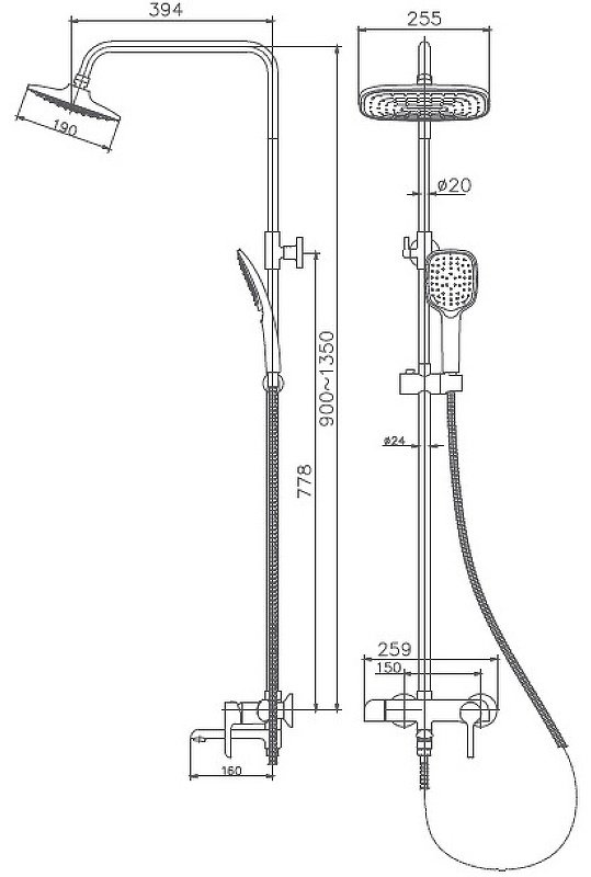 Haiba душевая стойка HB24805-7 купить,151731