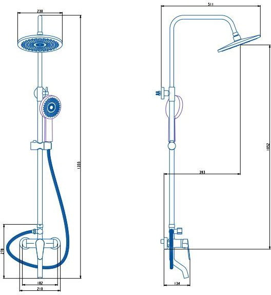 Knotlor душевая стойка EcoFlow KN-15 купить,NaN