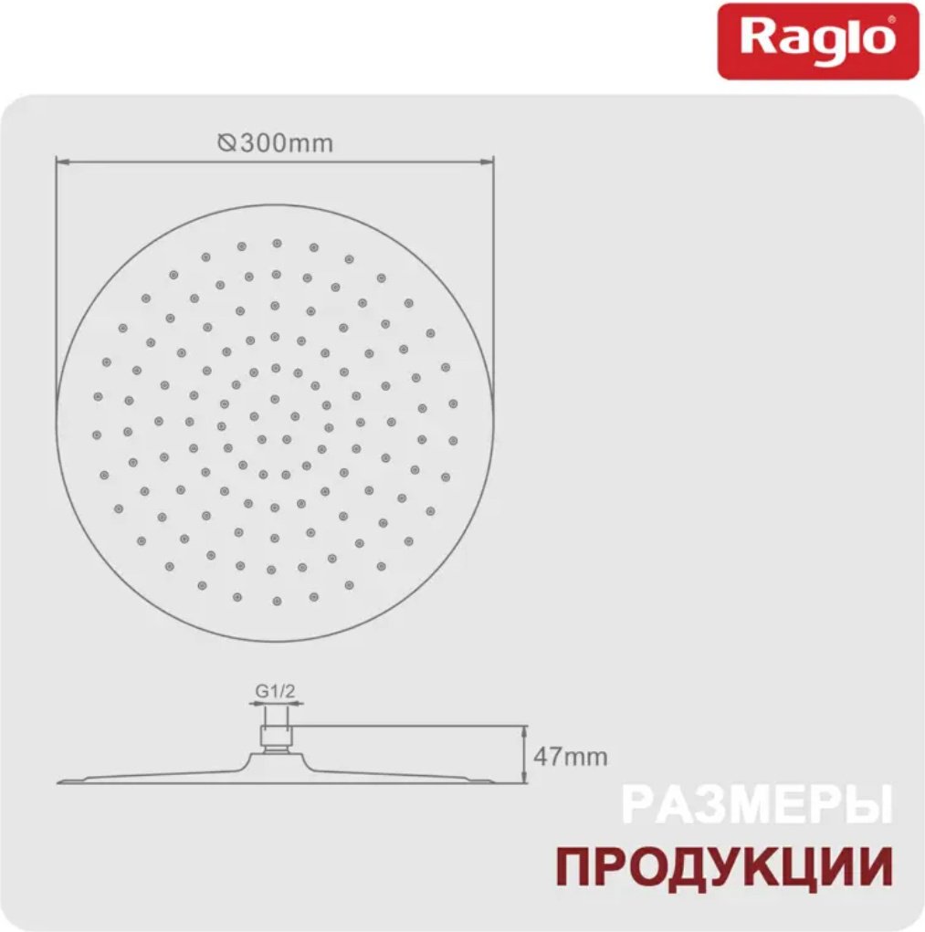 Raglo лейка для душа (без шланга) R451.56.06, нержавеющая сталь купить,NaN