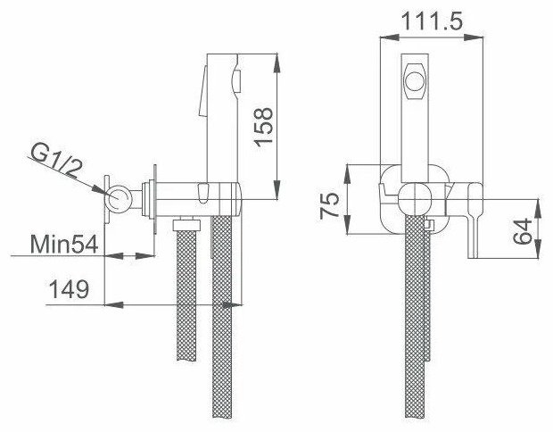 Haiba гигиенический душ HB5518, латунь