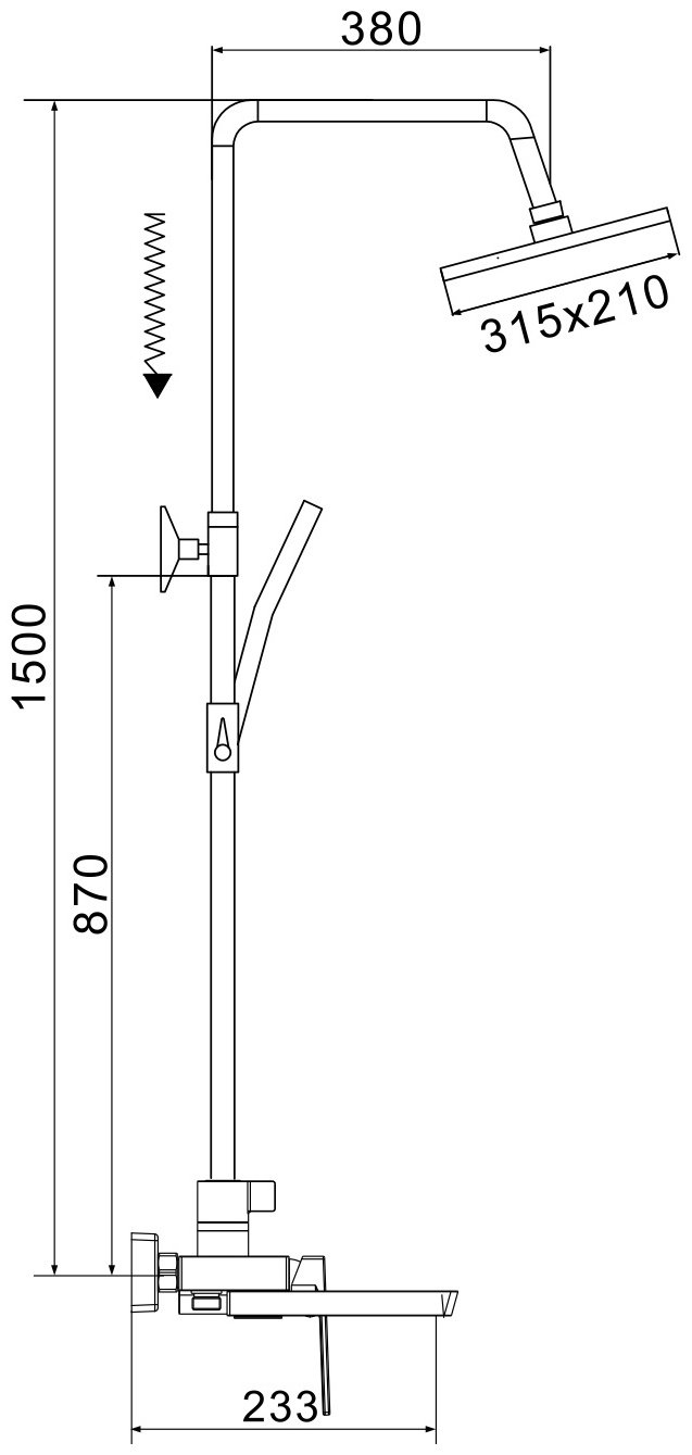 Rose душевая стойка R1836T купить,NaN