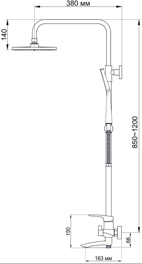 Оптима душевая стойка О5163