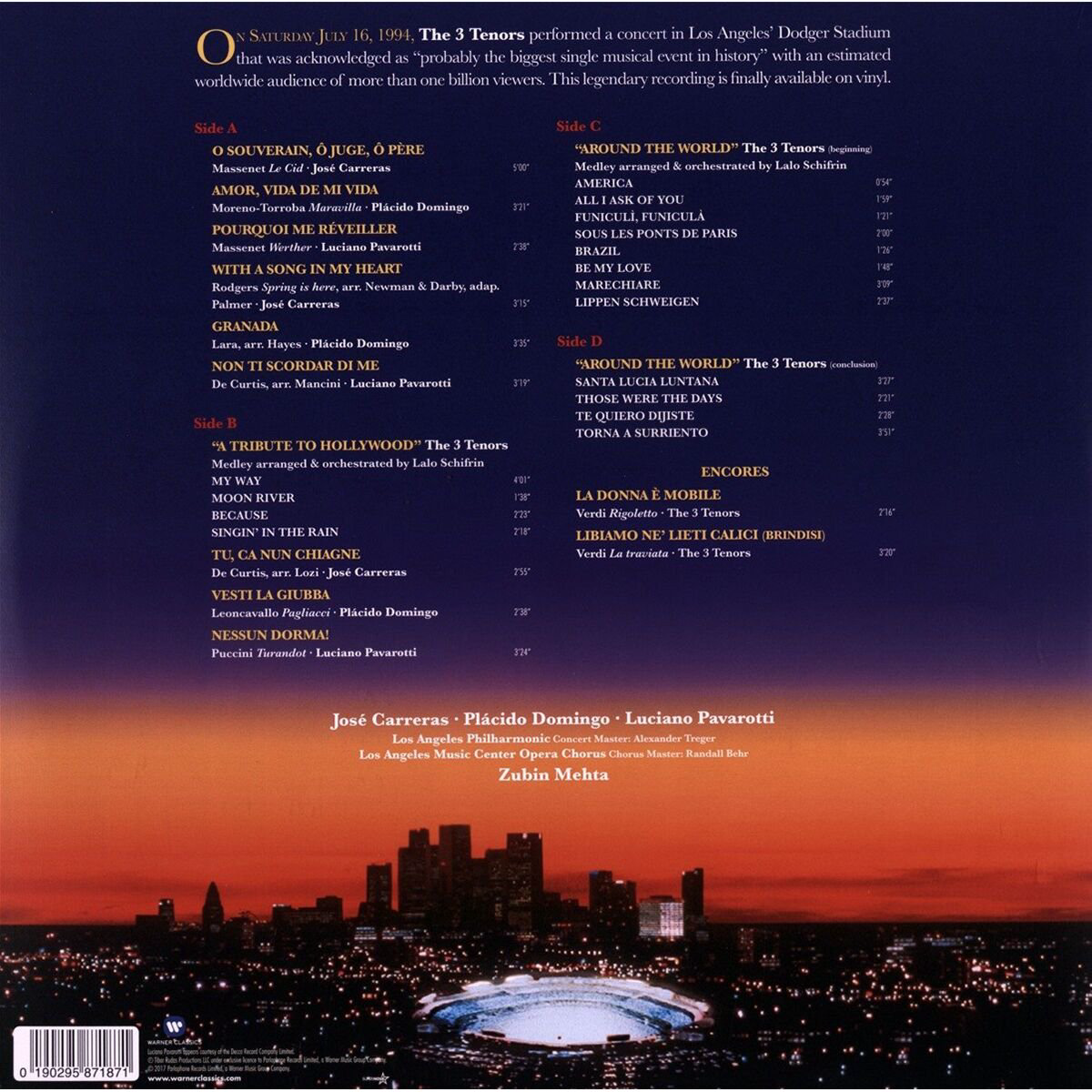 3 Tenors The 3 Tenors In Concert 1994 2LP купить,NaN