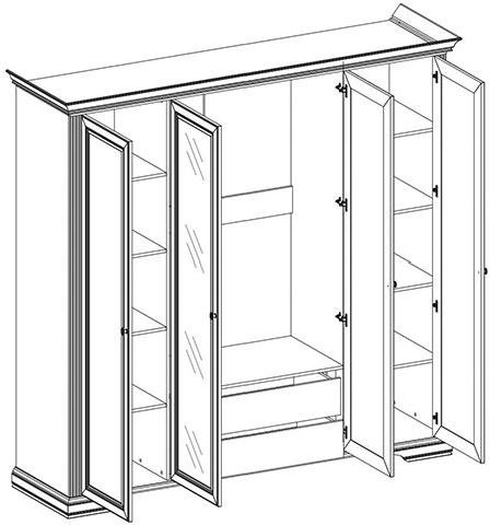 Шкаф Гербор Вайт 4D2S Белый - ForteMarket Шкаф Гербор Вайт 4D2S Белый купить,0