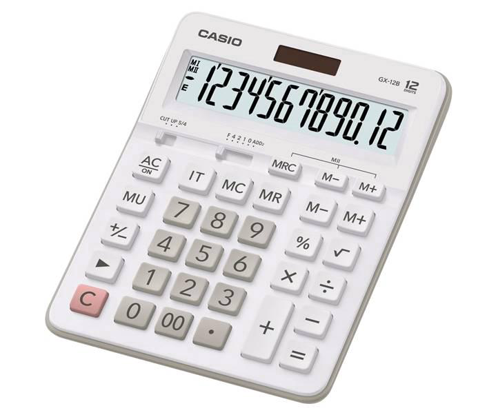 Калькулятор Casio GX-12B-WE-W-EC белый купить,NaN