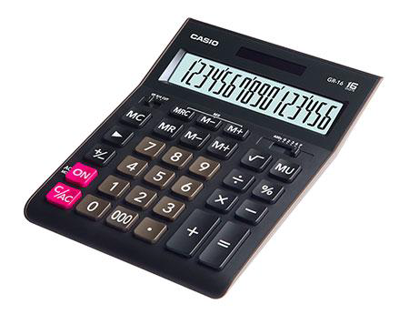 Калькулятор Casio GR-16-W-EP черный купить,9997