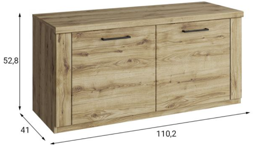 Тумба Анрэкс Дорсет 2D-1 дуб наварра 110.2x41x52.8см коричневый купить,NaN