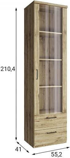 Шкаф Анрэкс Дорсет 1V2S коричневый дуб наварра 210х55х41 см купить,NaN