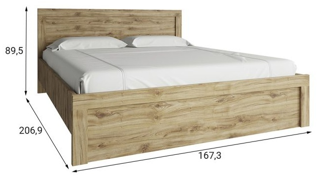 Кровать Anrex Дорсет 160 206.9x167.3х89.5см коричневый купить,NaN
