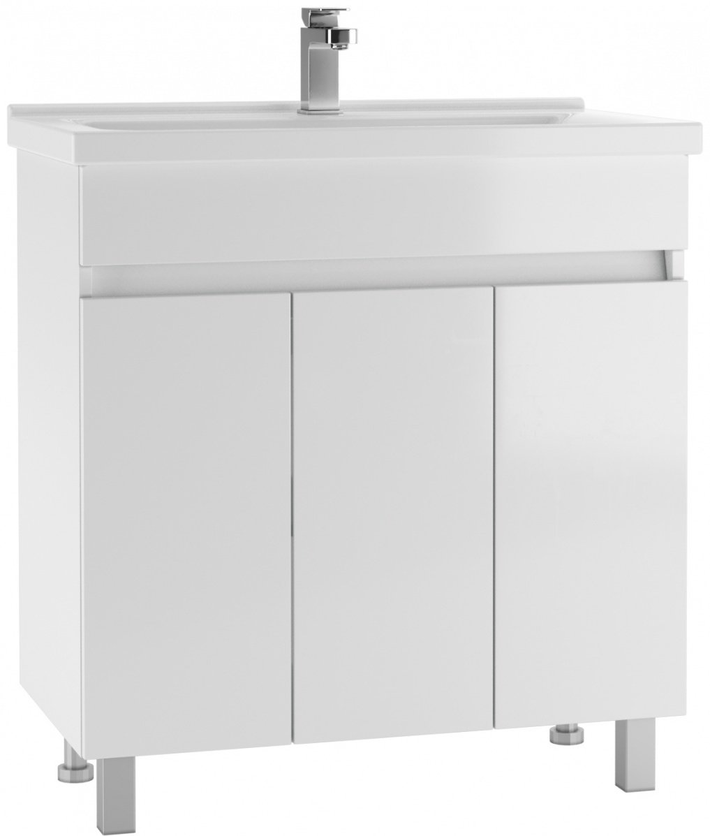 Комплект для ванной KABINKA.KZ Адай (тумба под раковину, зеркало, раковина) белый