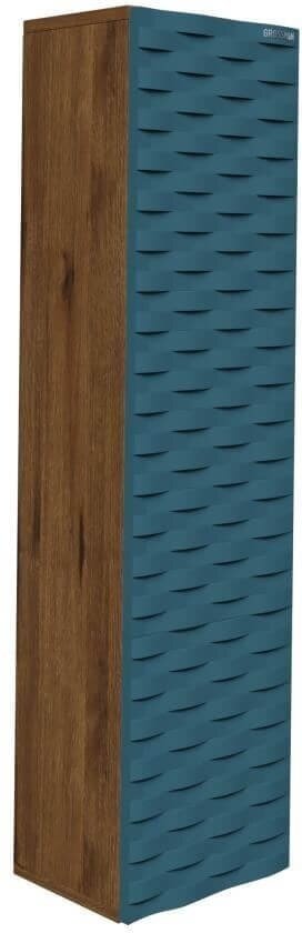 Комплект для ванной Grossman АЛЬБА (шкаф-пенал) коричневый, бирюзовый