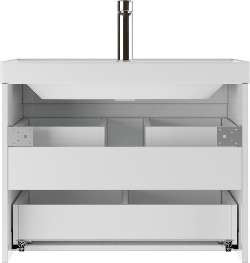 Комплект для ванной KABINKA.KZ Байтерек (тумба под раковину, зеркало, раковина) белый