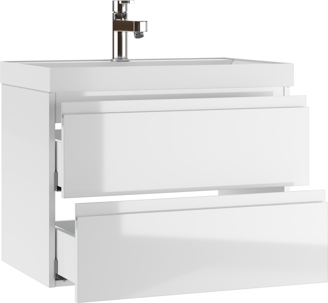 Комплект для ванной KABINKA.KZ Байтерек (тумба под раковину, зеркало, раковина) белый