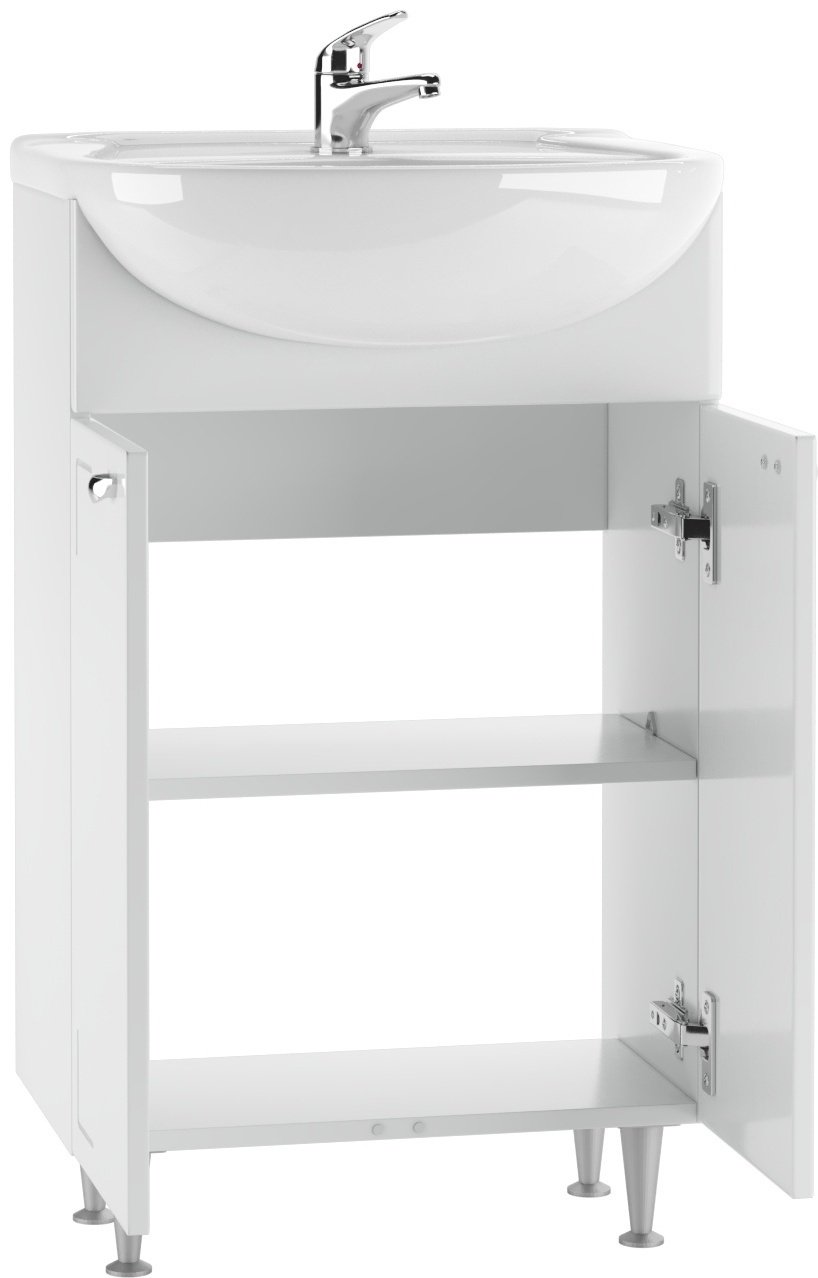 Комплект для ванной KABINKA.KZ Адай (шкаф, шкаф-пенал, тумба под раковину, раковина) белый