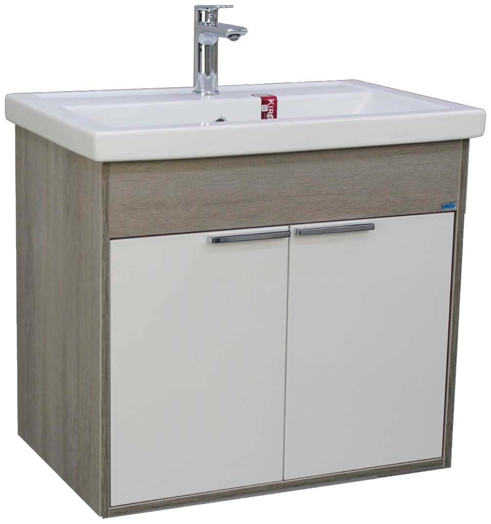 Комплект для ванной KABINKA.KZ LIBERTY (шкаф, тумба под раковину, раковина) серый, коричневый