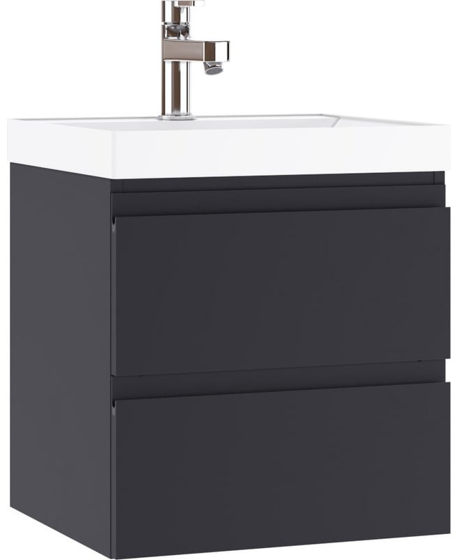 Комплект для ванной KABINKA.KZ Байтерек (шкаф-пенал, тумба под раковину, зеркало, раковина) графит