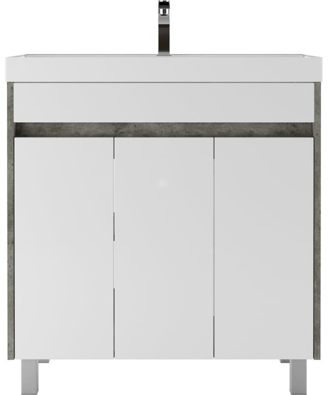 Комплект для ванной KABINKA.KZ Байтерек (тумба под раковину, зеркало, раковина) белый, серый