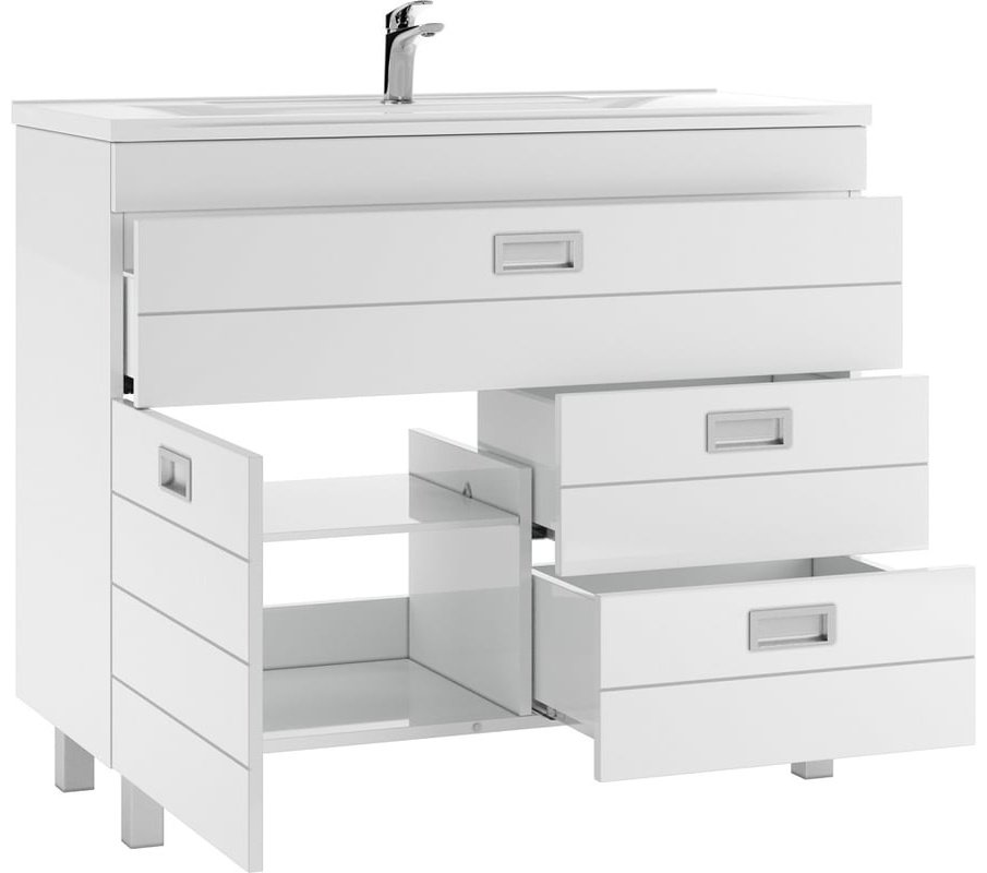 Комплект для ванной KABINKA.KZ Байтерек (тумба под раковину, зеркало, раковина) белый