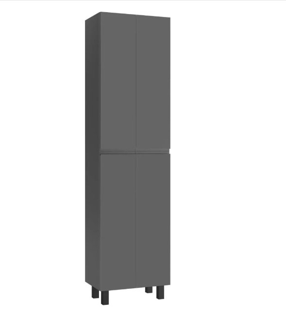 Комплект для ванной KABINKA.KZ Bazis 100 (шкаф-пенал, тумба под раковину, зеркало, раковина) серый