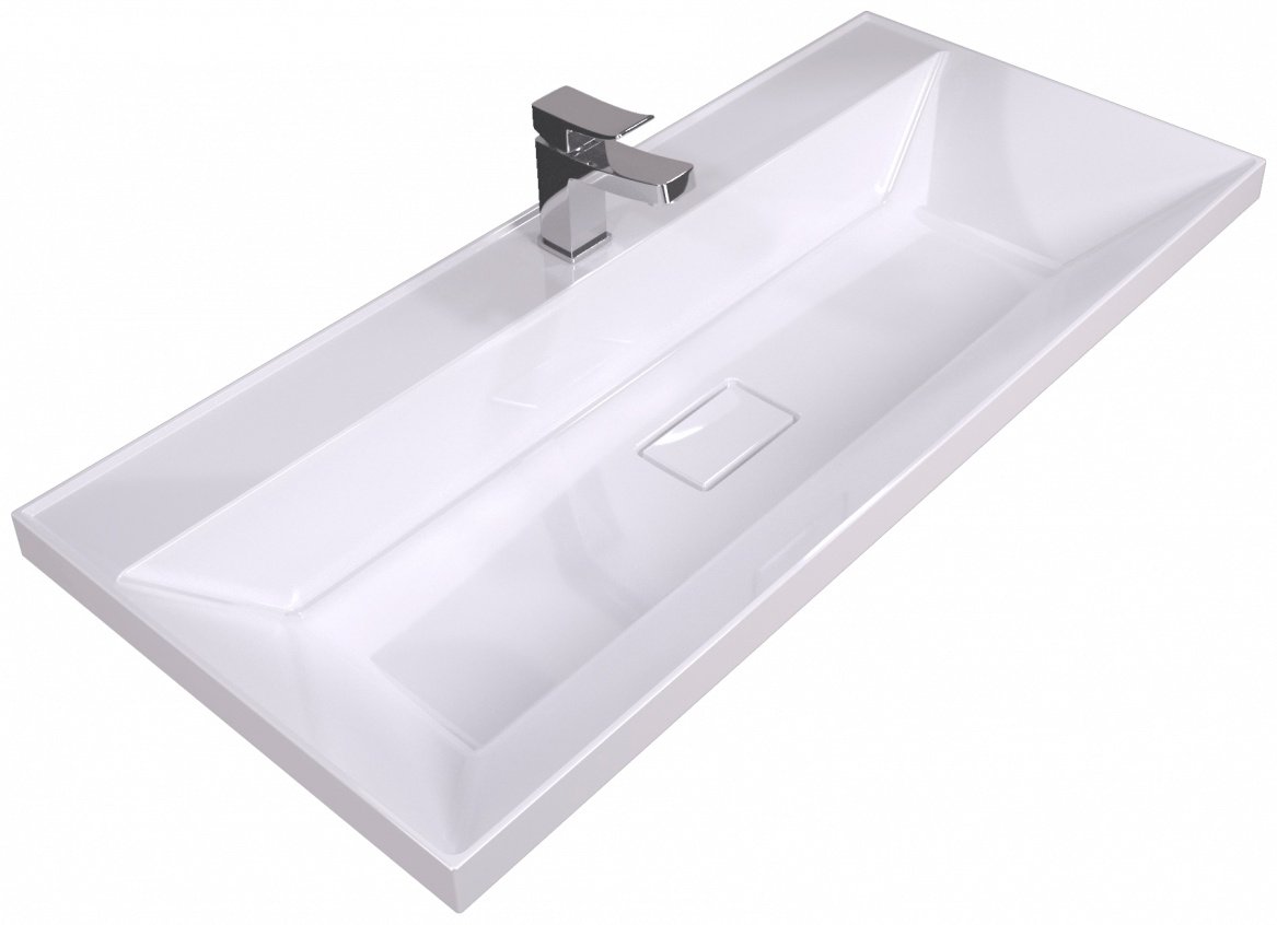 Комплект для ванной KABINKA.KZ Bazis 100 (шкаф-пенал, тумба под раковину, зеркало, раковина) серый