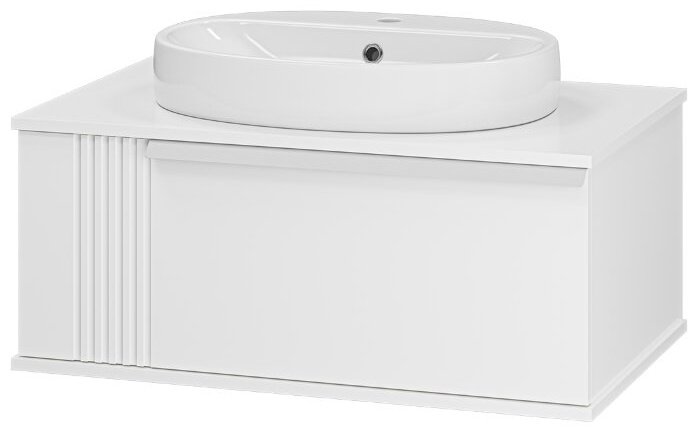 Комплект для ванной Brevita SAVOY (шкаф-пенал, тумба под раковину, раковина) белый