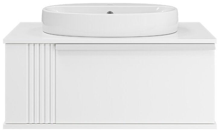 Комплект для ванной Brevita SAVOY (шкаф-пенал, тумба под раковину, раковина) белый