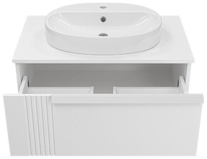 Комплект для ванной Brevita SAVOY (шкаф-пенал, тумба под раковину, раковина) белый