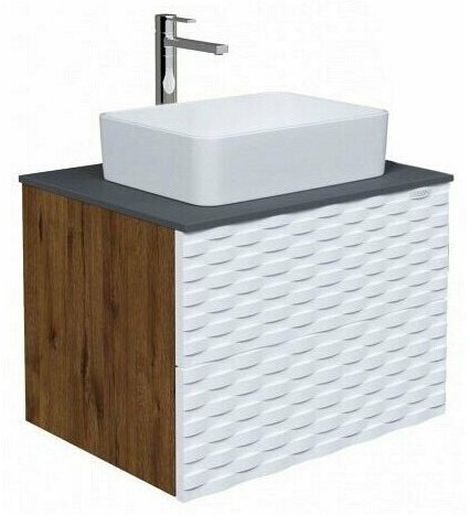 Комплект для ванной Grossman АЛЬБА (шкаф, шкаф-пенал, тумба под раковину, раковина) белый, коричневый