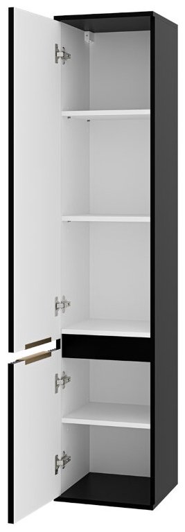 Комплект для ванной Brevita Enfida (шкаф-пенал, тумба под раковину, раковина) черный