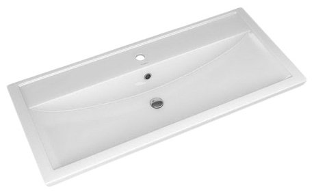 Комплект для ванной Grossman ФЛАЙ 100 (шкаф-пенал, тумба под раковину, зеркало, раковина) белый, коричневый