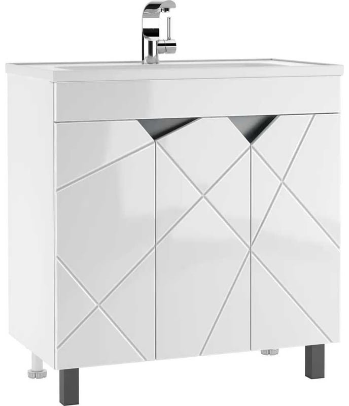 Комплект для ванной KABINKA.KZ Байтерек (тумба под раковину, зеркало, раковина) белый