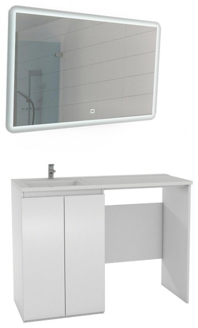 Комплект для ванной KABINKA.KZ Байтерек (тумба под раковину, зеркало, раковина) белый