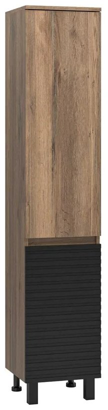 Комплект для ванной KABINKA.KZ DAKOTA - 60 (шкаф-пенал, тумба под раковину, раковина) черный, коричневый