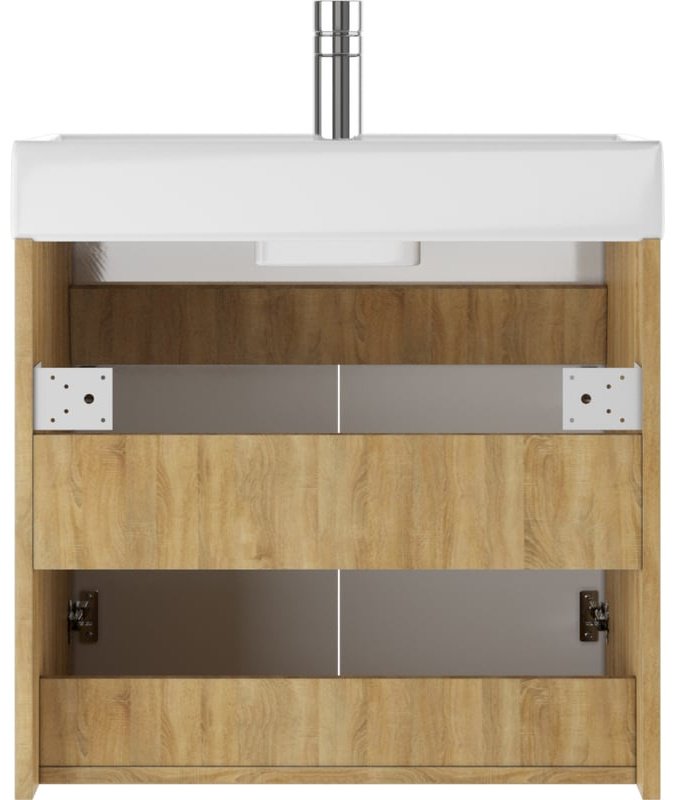 Комплект для ванной KABINKA.KZ Адай (шкаф, тумба под раковину, раковина) белый, коричневый