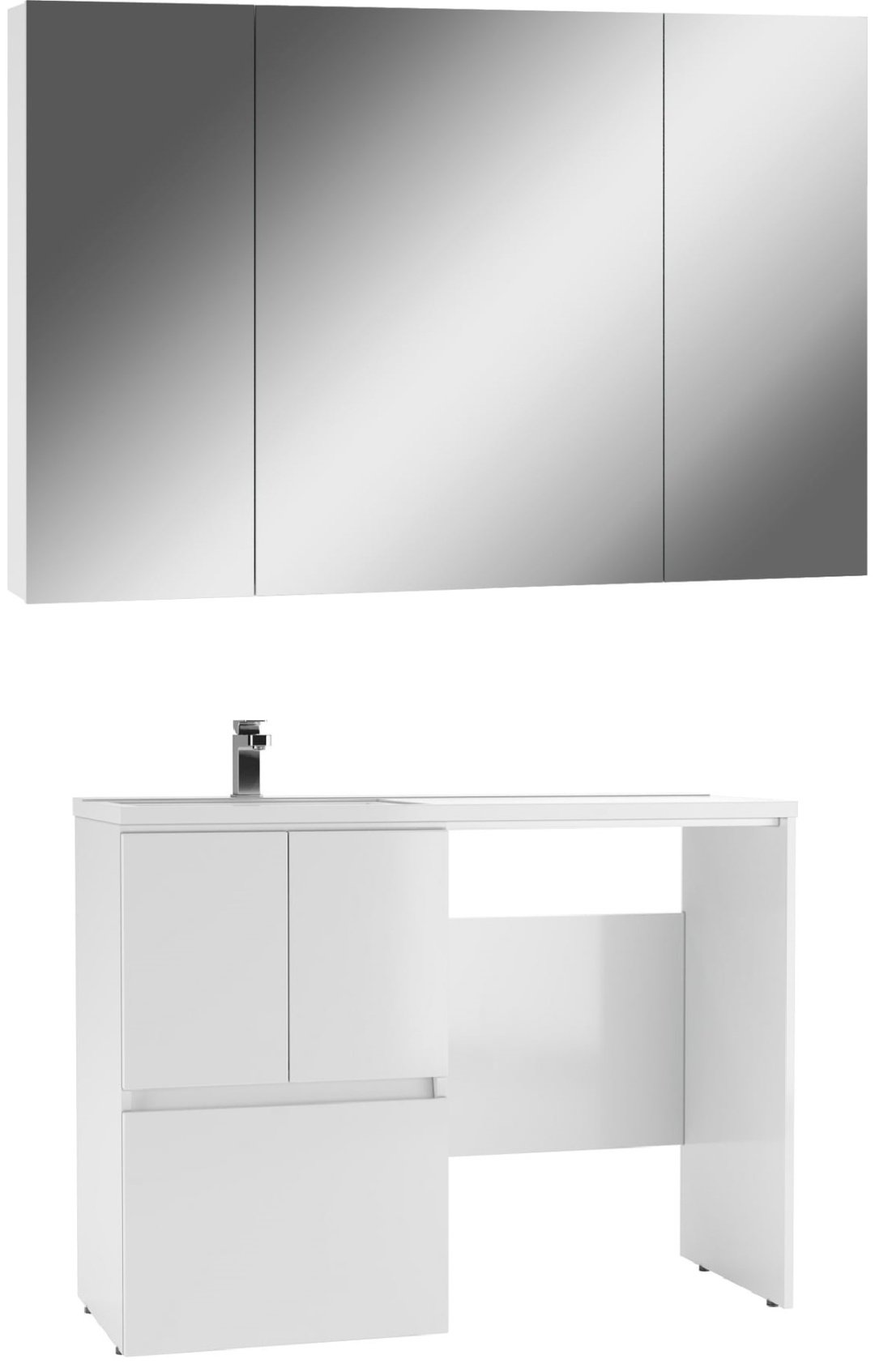 Комплект для ванной KABINKA.KZ Адай (шкаф, тумба под раковину, раковина) белый