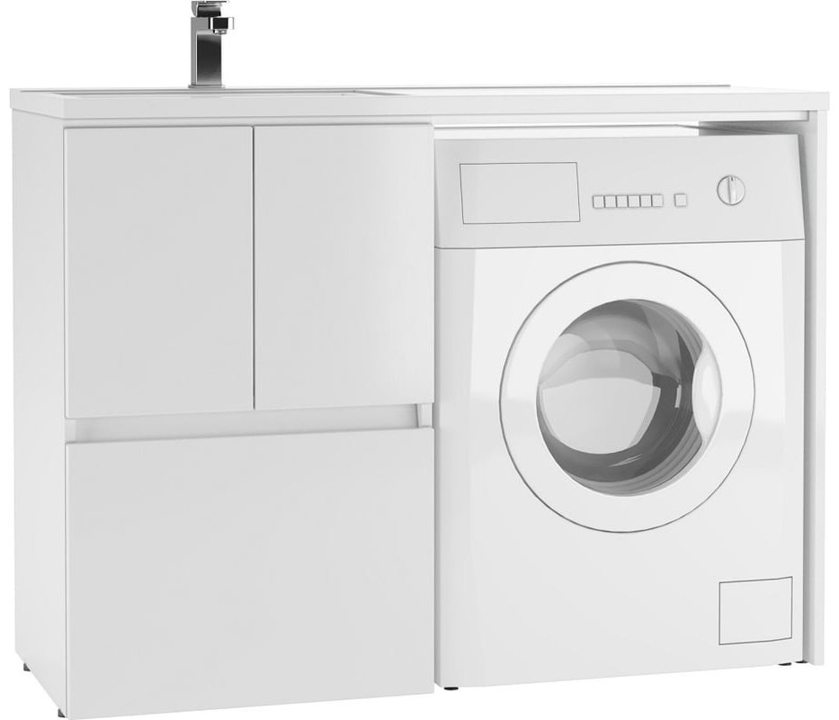 Комплект для ванной KABINKA.KZ Адай (шкаф, тумба под раковину, раковина) белый