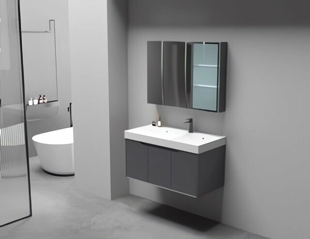 Комплект для ванной Cerutti SPA MAIELLA 70 (тумба под раковину, зеркало, раковина) серый