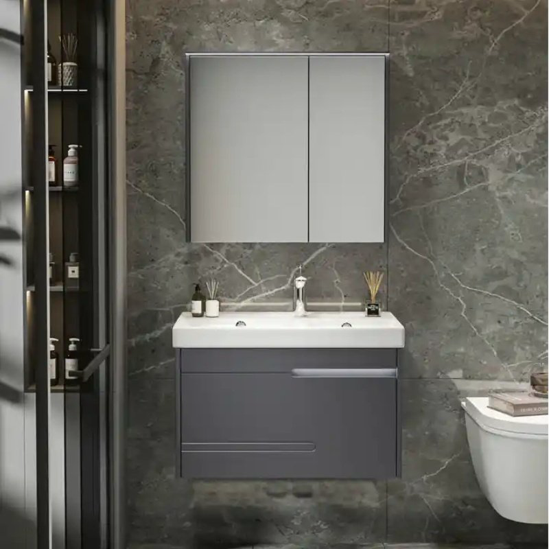 Комплект для ванной Cerutti SPA OGLIO 60 (шкаф, тумба под раковину, раковина) серый купить,NaN