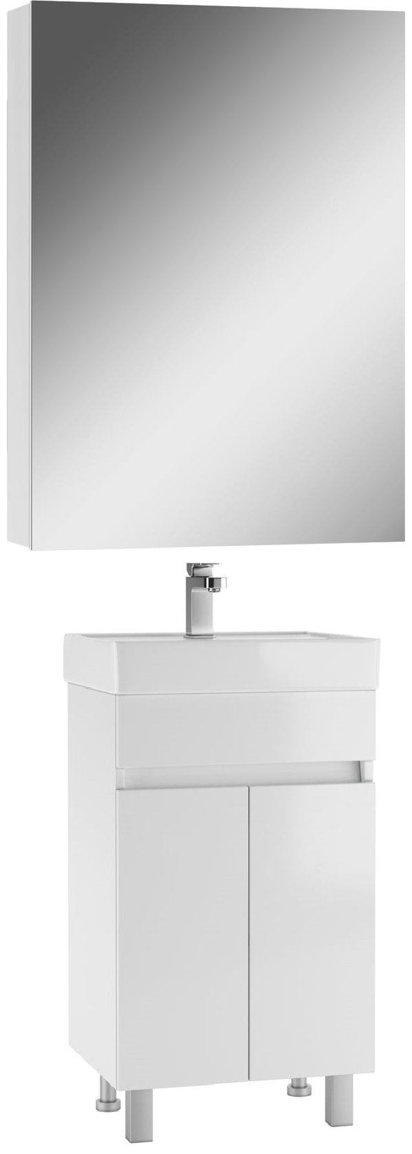 Комплект для ванной KABINKA.KZ Адай (шкаф, тумба под раковину, раковина) белый