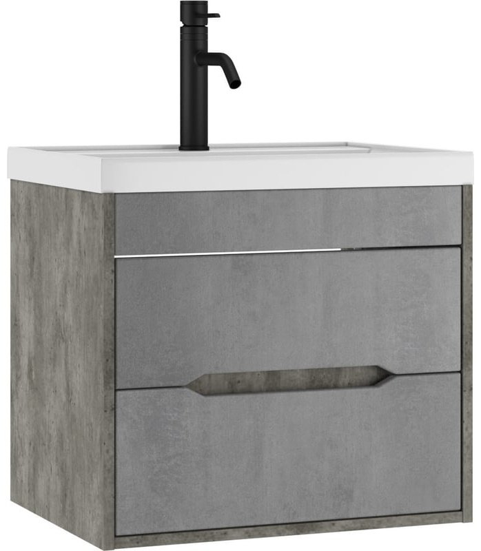 Комплект для ванной KABINKA.KZ Байтерек (шкаф, тумба под раковину, раковина) серый